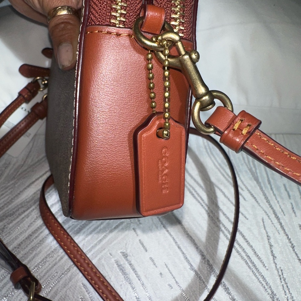 Coach Brown Crossbody Bag with Signature Monogram - Picture 5 of 7